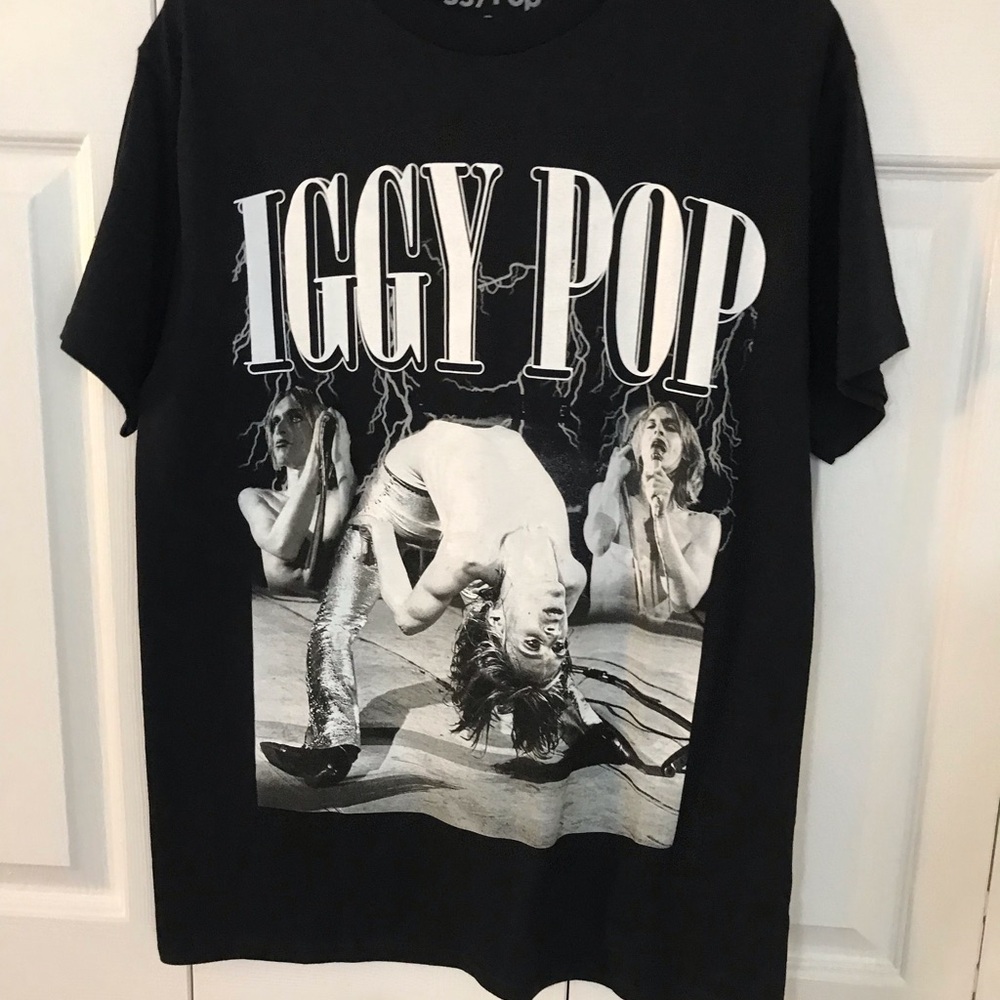 Black Iggy Pop Graphic T-Shirt